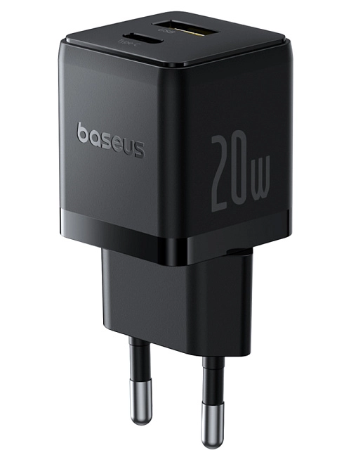 Baseus Palm Fast Charger C+U 20W с кабелем USB-C to USB-C 60W (черный) Baseus Palm Fast Charger C+U 20W с кабелем USB-C to USB-C 60W (черный)