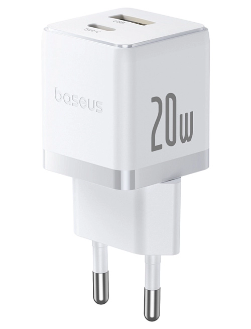 Baseus Palm Fast Charger C+U 20W с кабелем USB-C to USB-C 60W (белый) Baseus Palm Fast Charger C+U 20W с кабелем USB-C to USB-C 60W (белый)