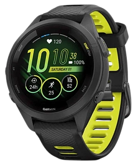 Garmin Forerunner 265S 42 мм (черный корпус/черно-желтый ремешок)