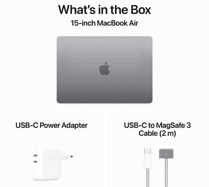 Apple Macbook Air 15" M3 2024 (MRYM3) 8/256GB (серый космос) фото 4 Apple Macbook Air 15" M3 2024 (MRYM3) 8/256GB (серый космос) фото 4
