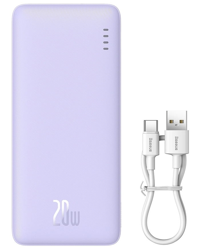 Baseus Airpow Power Bank 20000mAh 20W с кабелем USB-C (пурпурный)