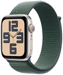 Apple Watch SE 2024 40 мм (сияющая звезда / зеленый нейлон)