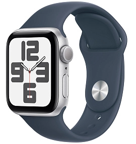 Apple Watch SE 2024 44 мм (серебро, синий)