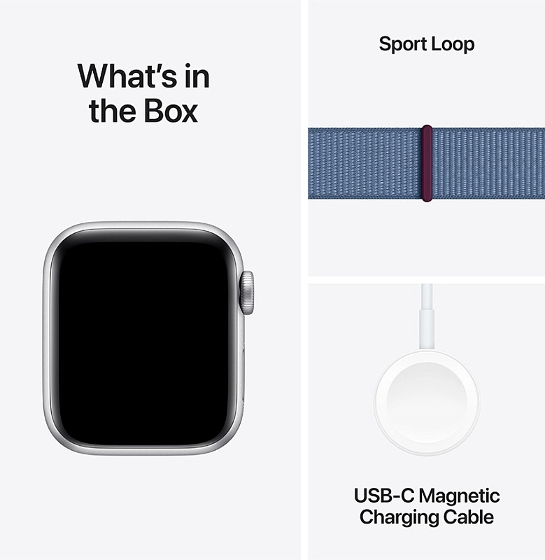 Apple Watch SE 2024 40 мм (серебро,синий нейлон) фото 2 Apple Watch SE 2024 40 мм (серебро,синий нейлон) фото 2