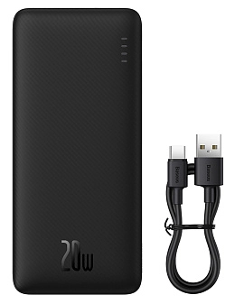 Baseus Airpow Power Bank 20000mAh 20W с кабелем USB-C (черный)
