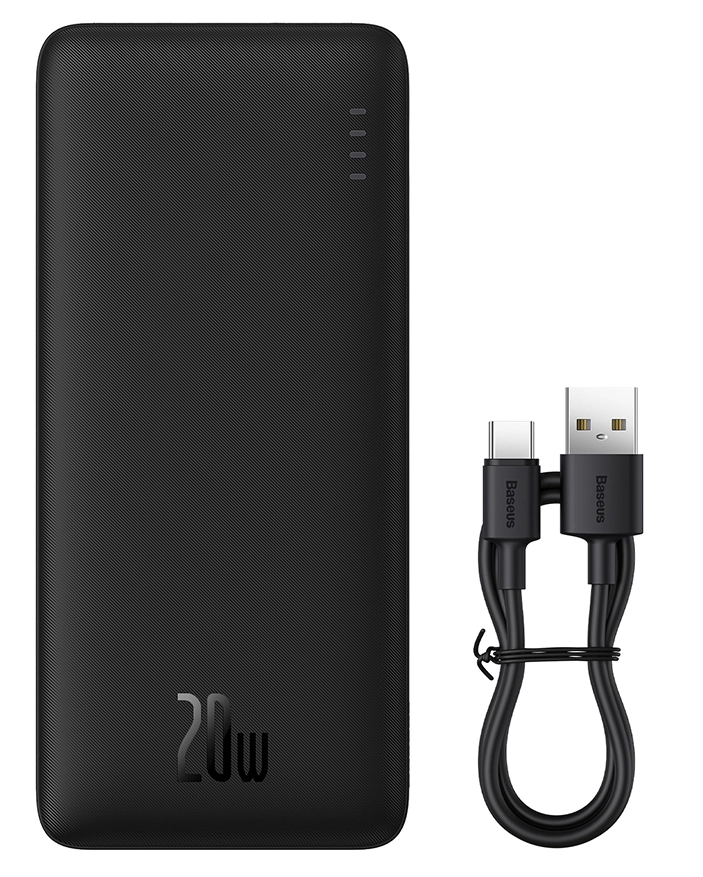 Baseus Airpow Power Bank 20000mAh 20W с кабелем USB-C (черный)