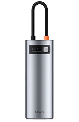Baseus Metal Gleam Series 7-Port Multifunctional Type-C (серый)