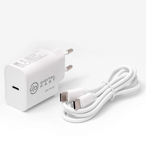 Digitalpart FC-130 USB-C с кабелем Type-C/Type-C (белый)