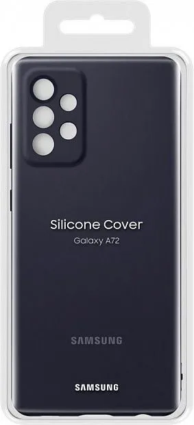 Чехол-накладка Silicone Cover для Samsung A72 (черный) фото 6