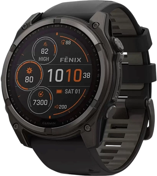 Garmin Fenix 8 AMOLED Sapphire Solar 51 мм (титановый корпус/неоново-серый ремешок)