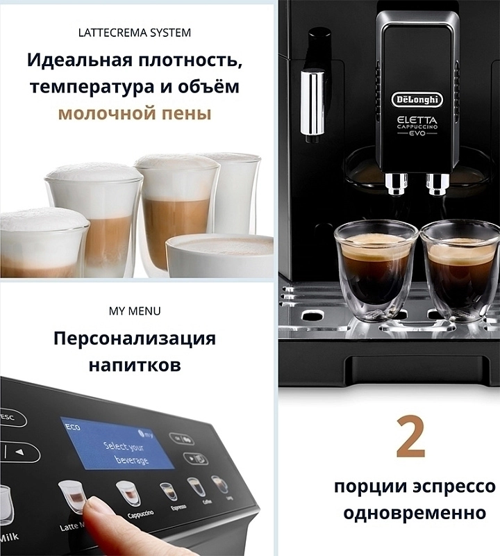 DeLonghi Eletta Cappuccino Evo ECAM46.860.B фото 8 DeLonghi Eletta Cappuccino Evo ECAM46.860.B фото 8