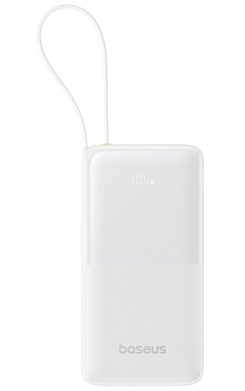Baseus Bipow 2 Digital Display Power Bank 10000mah 20W с кабелем USB-C (белый) Baseus Bipow 2 Digital Display Power Bank 10000mah 20W с кабелем USB-C (белый)