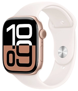 Apple Watch Series 10 42 мм (розовое золото корпус, розовый ремешок)