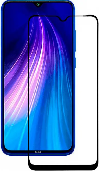 Стекло защитное CASE Full Glue для Xiaomi Redmi Note 8 (черная рамка)