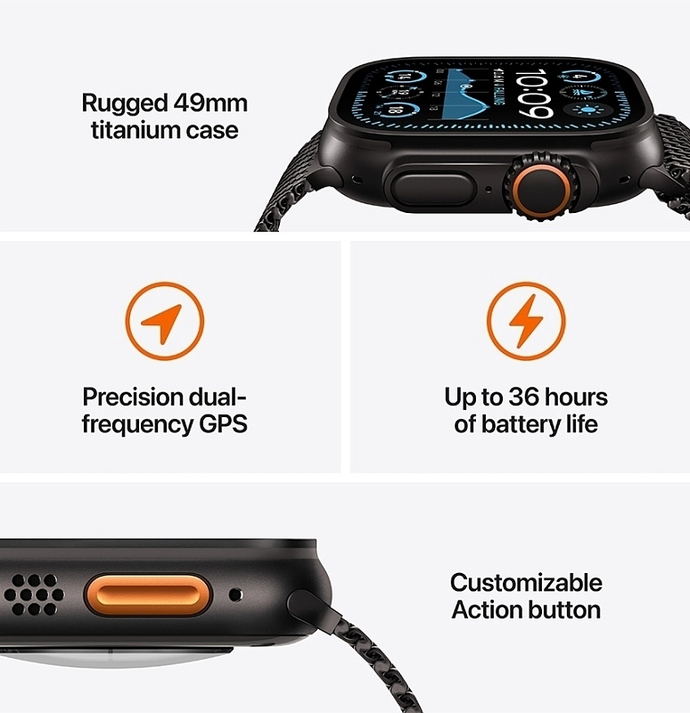 Apple Watch Ultra 2 49 мм (титан/синий) фото 2 Apple Watch Ultra 2 49 мм (титан/синий) фото 2