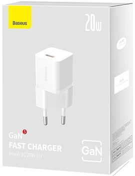 Baseus GaN5 Fast Charger mini 1C 20W (белый)