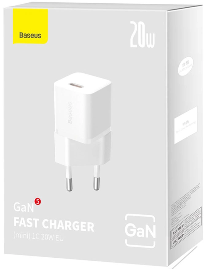 Baseus GaN5 Fast Charger mini 1C 20W (белый)