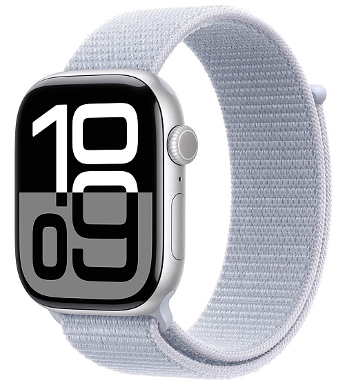 Apple Watch Series 10 46 мм (серебро/голубой нейлон) Apple Watch Series 10 46 мм (серебро/голубой нейлон)