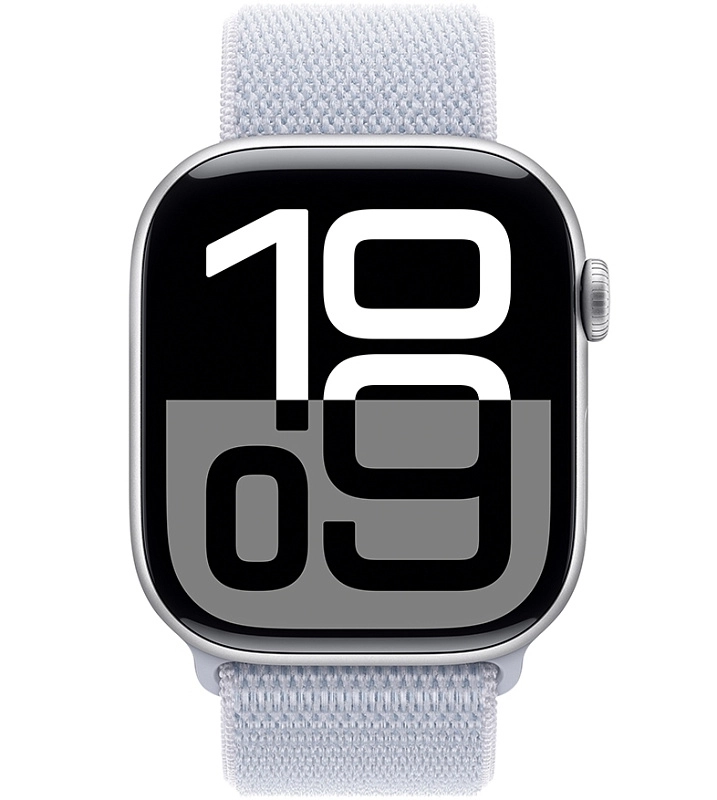 Apple Watch Series 10 46 мм (серебро/голубой нейлон) фото 1 Apple Watch Series 10 46 мм (серебро/голубой нейлон) фото 1