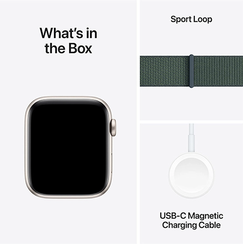 Apple Watch SE 2024 40 мм (сияющая звезда / зеленый нейлон) фото 2