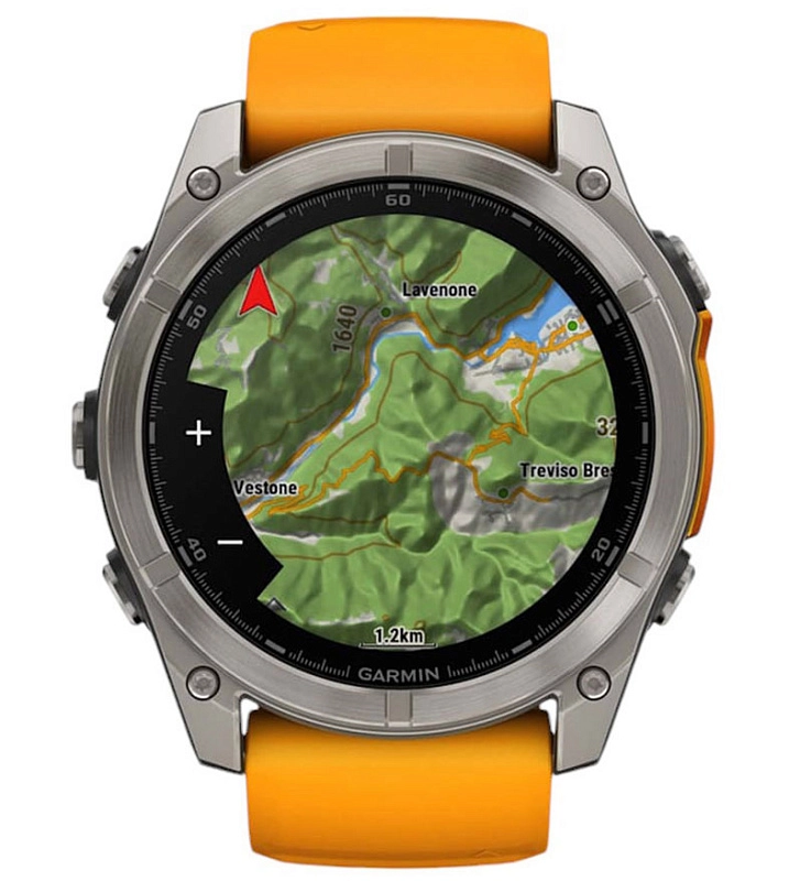 Garmin Fenix 8 AMOLED Sapphire 47 мм (титановый серый/оранжевый ремешок) фото 1