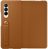 Leather Flip Cover для Samsung Z Fold3 (песчано-бежевый)
