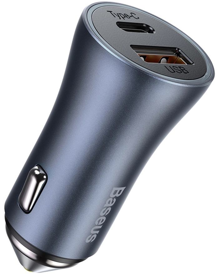 Baseus Golden Contactor Pro Car Charger Type-С + USB 40W (серый)