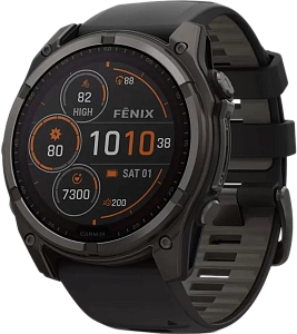 Garmin Fenix 8 AMOLED Sapphire Solar 51 мм (титановый корпус/неоново-серый ремешок)