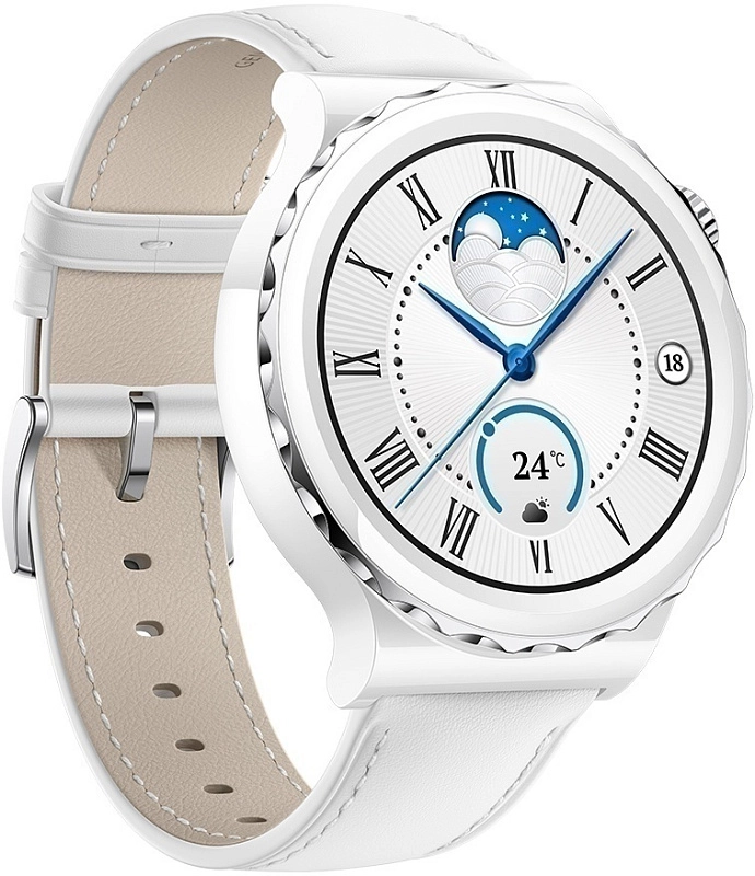 Huawei Watch GT 3 Pro 43 мм белый/кожа фото 1 Huawei Watch GT 3 Pro 43 мм белый/кожа фото 1