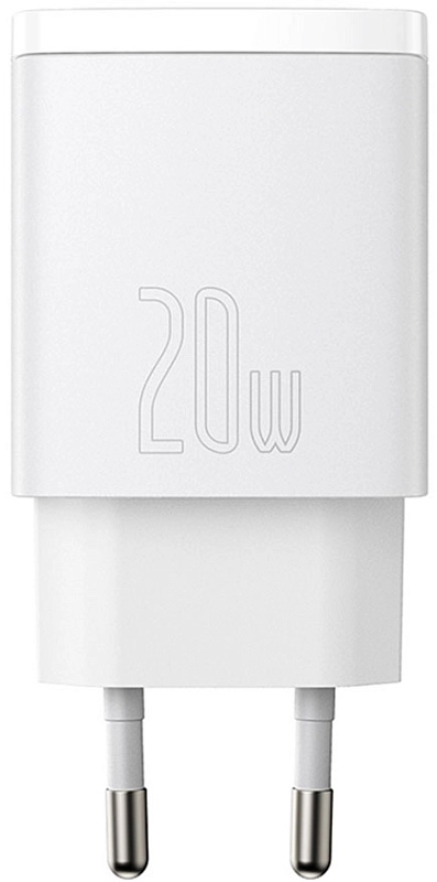 Baseus Compact Quick Charger USB+Type-C 20W (белый) фото 1