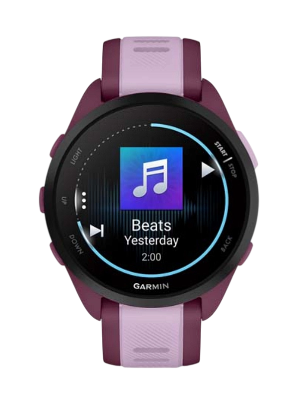 Garmin Forerunner 165 Music 43 мм (ягодный корпус/сиреневый ремешок) фото 1 Garmin Forerunner 165 Music 43 мм (ягодный корпус/сиреневый ремешок) фото 1