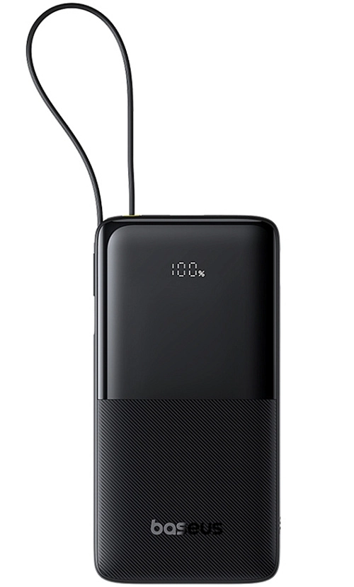 Baseus Bipow 2 Digital Display Power Bank 10000mah 20W с кабелем USB-C (черный) Baseus Bipow 2 Digital Display Power Bank 10000mah 20W с кабелем USB-C (черный)