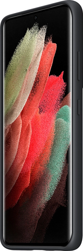 Чехол-накладка Silicone Cover для Samsung S21 Ultra (черный) фото 1