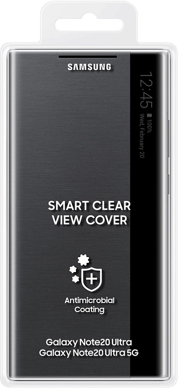 Чехол-книжка Smart Clear View Cover для Samsung Galaxy Note20 Ultra (черный) фото 2