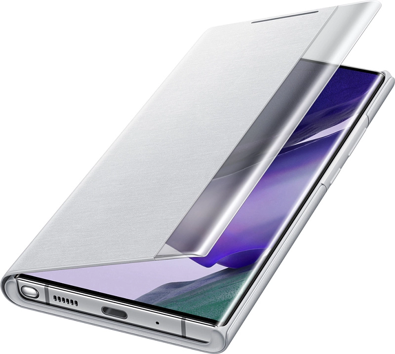 Чехол-книжка Smart Clear View Cover для Samsung Galaxy Note20 Ultra (серебристо-белый) фото 1 Чехол-книжка Smart Clear View Cover для Samsung Galaxy Note20 Ultra (серебристо-белый) фото 1